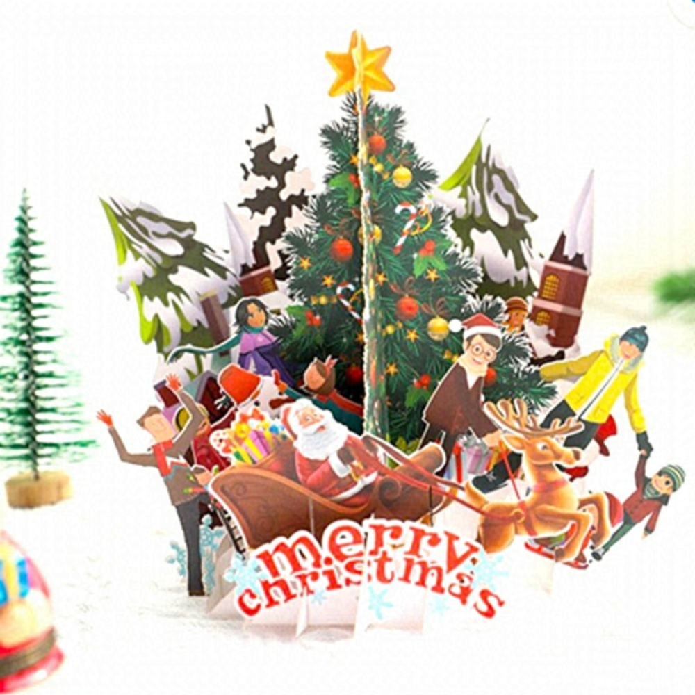 NWT 3D Pop Up Laser Cut Christmas Card Holiday